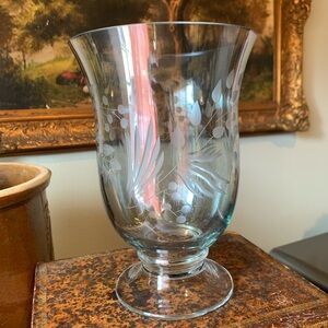 Lenox Williamsburg Boxwood and Pine Green Open Hurricane/Vase